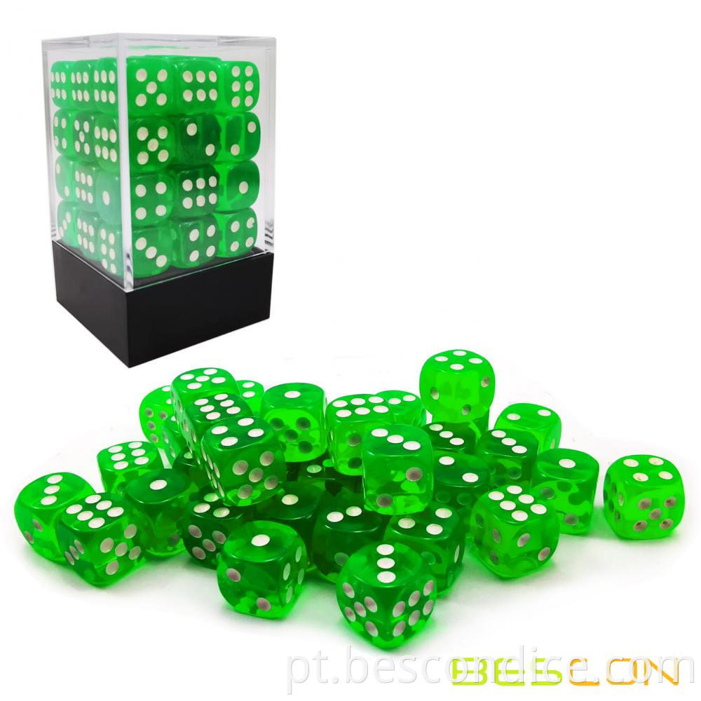 Gem Green Pipped 12mm Small Card Game Dice 2
